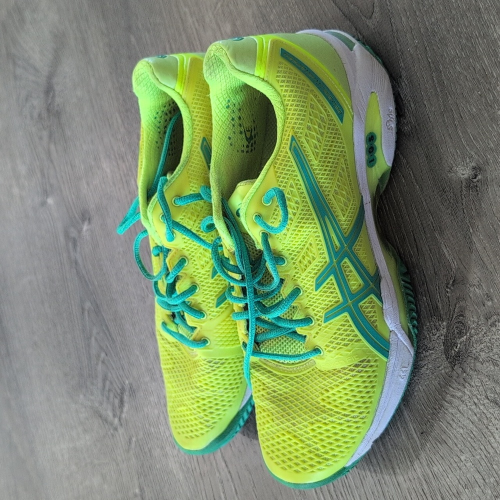 Asics Lime and Aqua Gel Solution Speed